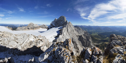 Österreich, Steiermark, Salzkammergut, Dachsteinmassiv, Blick auf Dirndl, Gjaidstein, Hallstätter Gletscher - WWF04022