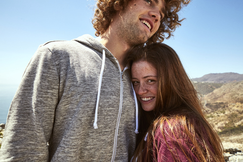 South Africa, Cape Town, happy young couple on a trip stock photo