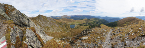 Österreich, Kärnten, Falkertsee, Nationalpark Nockberge, lizenzfreies Stockfoto