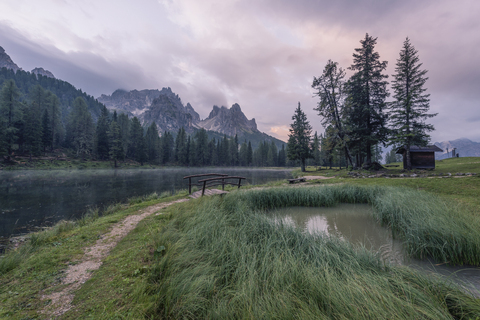 Italy, Alps, Dolomite, Lago d'Antorno, Parco Naturale Tre Cime stock photo