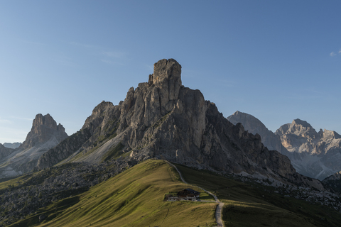 Italy, Alps, Dolomites, Passo di Giau in the morning stock photo
