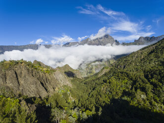 Reunion, Cilaos, Cirque de Cilaos, Piton des Neiges, Gros Morne, Aerial view - FOF09582