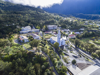 Reunion, Cilaos, Église Notre-Dame-des-Neiges de Cilaos, Aerial view - FOF09585