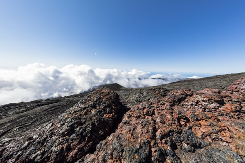 La Réunion, Nationalpark La Réunion, Schildvulkan Piton de la Fournaise, Krater Dolomieu und Pahoehoe-Lava - FOF09597