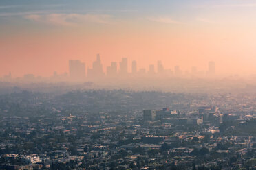 USA, California, Los Angeles, smog over Los Angeles - WVF00876