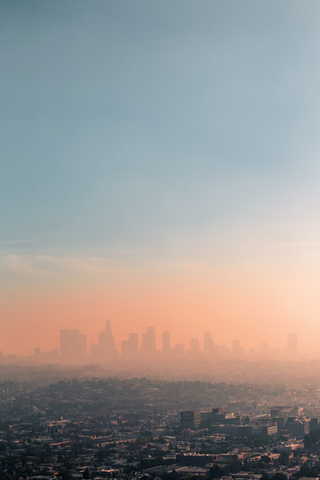 USA, Kalifornien, Los Angeles, Smog über Los Angeles, lizenzfreies Stockfoto