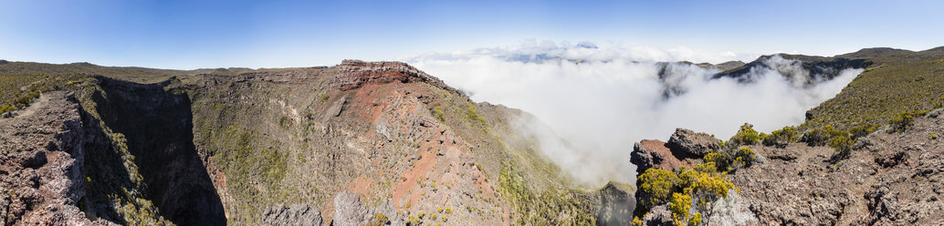 La Réunion, La Réunion-Nationalpark, Blick auf Le Cratere Commerson, Riviere des Remparts und Piton des Neiges - FOF09603