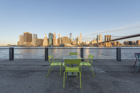 USA, New York City, Manhattan, Brooklyn, cityscape from the waterfront stock photo