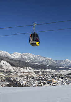 Österreich, Steiermark, Bezirk Liezen, Schladming, Seilbahn Planai West, im Hintergrund das Dachsteinmassiv - WWF04123