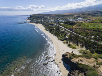 Reunion, West Coast, Grand Fond, Beach Plage de Boucan Canot, Aerial view - FOF09661