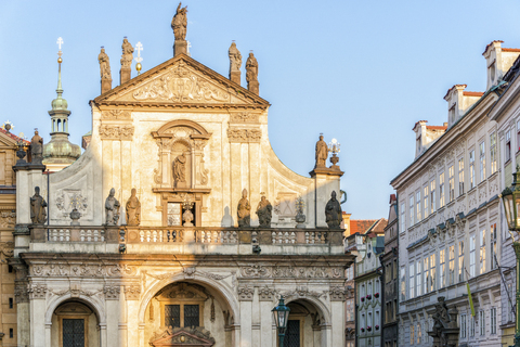 Czech Republic, Prague, Charles Bridge Museum and Salvator Church stock photo