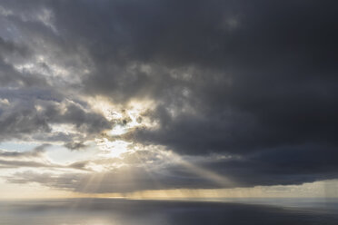 Reunion, West Coast, Saint-Leu, Sunset over sea - FOF09680