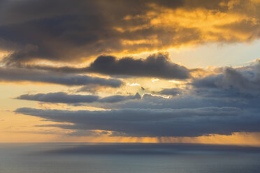 Reunion, West Coast, Saint-Leu, Sunset over sea - FOF09681