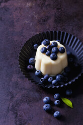 Custard with blueberries in cake tin - CSF28733