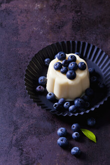 Vanillepudding mit Blaubeeren in der Kuchenform - CSF28733