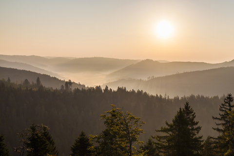 Deutschland, Baden-Württemberg, Schwarzwald, Blick vom Schliffkopf bei Sonnenaufgang, lizenzfreies Stockfoto