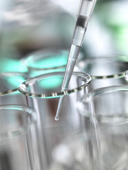 Sample being pipetted into test tubes during a laboratory experiment - ABRF00004