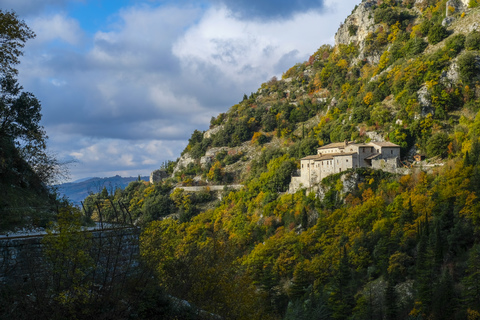 Italy, Umbria, Apennines, Gubbio, St Ambrogio hermitage stock photo