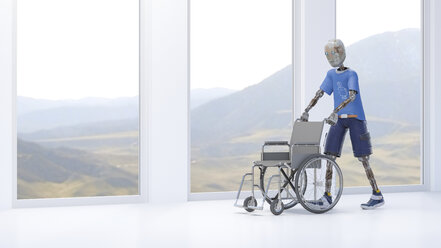 Roboter schiebt Rollstuhl - AHUF00463