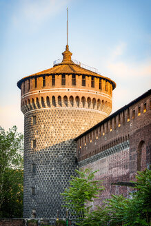 Italien, Mailand, Wehrturm des Castello Sforzesco - CSTF01617