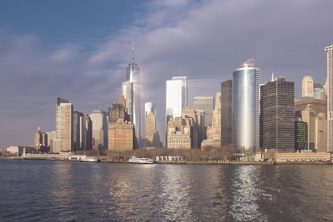 USA, New York, Manhattan, Skyline with One World Trade Center stock photo