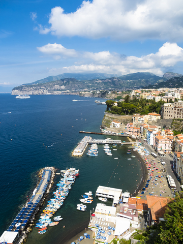 Italy, Campania, Amalfi Coast, Sorrent, Bleu Village, Marina Piccola stock photo