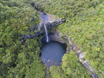 Mauritius, Tamarin-Fluss, Tamarindenfälle, Luftaufnahme - FOF09812