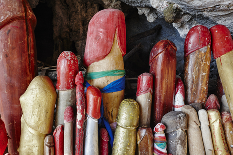 Thailand, Railay Bay, Phra Nang Beach, Nang Cave Beach, Princess Cave, Phallus symbols stock photo