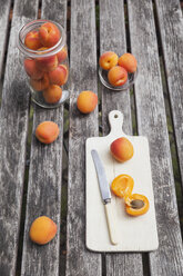 Aprikosen auf dem Gartentisch - GWF05403