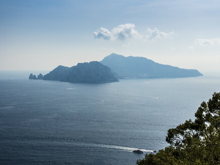 Italy, Campania, Gulf of Salerno, Sorrent, Amalfi Coast, View of Capri - AMF05608