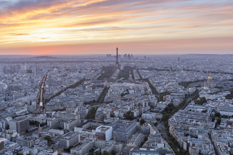 France, Paris, City view at sunset stock photo