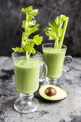 Avocado smoothie, green smoothie with cucumber, apple, celery stalk - SARF03511
