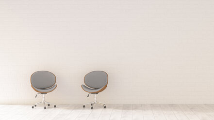 Zwei Bürostühle in einem Raum, 3d Rendering - UWF01349