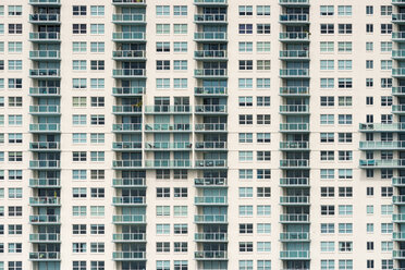 USA, Florida, Miami, Venetian Islands, facade of an apartment tower with balconies - SHF01989