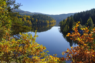 Germany, bavaria, Bavarian Forest, Hoellensteinsee, dam at river Regen - SIEF07703