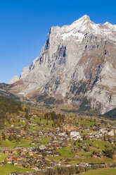 Switzerland, Bern, Bernese Oberland, holiday resort Grindelwald, Wetterhorn mountain - WDF04404