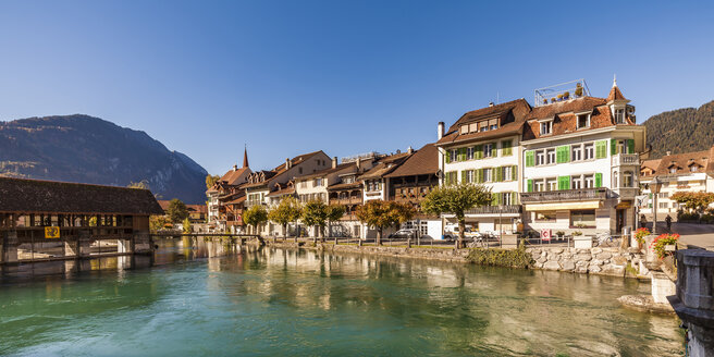 Switzerland, Bern, Bernese Oberland, Interlaken, Old town, Aare river - WDF04410