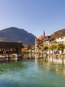 Schweiz, Bern, Berner Oberland, Interlaken, Altstadt, Fluss Aare - WDF04411