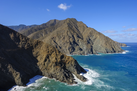 Spanien, Kanarische Inseln, La Gomera, Küste bei Vallehermoso, Blick von Punta de Sepultura, lizenzfreies Stockfoto