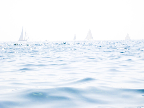 Italy, Liguria, Imperia, sailing boats stock photo