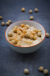 Bowl of Hummus garnished with chick peas - LVF06664