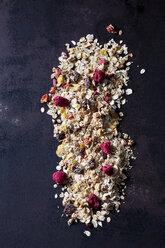 Fruchtgranola mit getrockneten Himbeeren, Erdbeeren und Cranberries - CSF28872