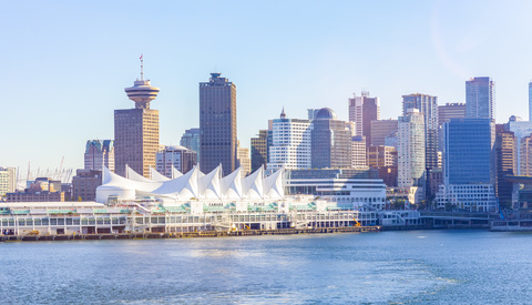 Canada, British Columbia, Vancouver, Convention Center and Canada Place stock photo