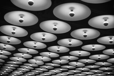 Rows of ceiling lamps at 'Whitney Museum of American Art' in Manhattan, New York, USA - FSIF00568