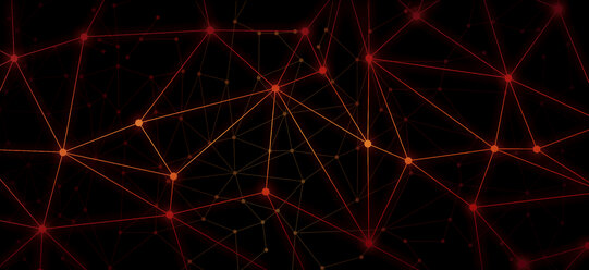A web of bright red dots connected by lines against a black background - FSIF00590