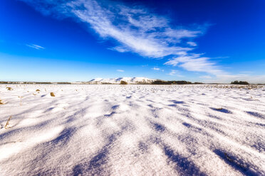 Vereinigtes Königreich, Schottland, Highlands, Fife, Loch Leven, Schnee im Winter - SMAF00924