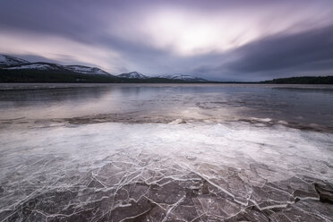 United Kingdom, Scotland, Highlands, Cairngorms National Park, Loch Morlich, ice covered - SMAF00938