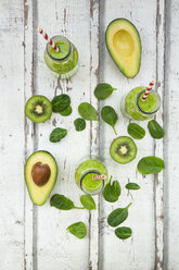 Green smoothie, detox, with avocado, baby spinach and kiwi - LVF06706