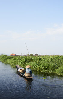 Myanmar, Inle-See, burmesischer Fischer - IGGF00426