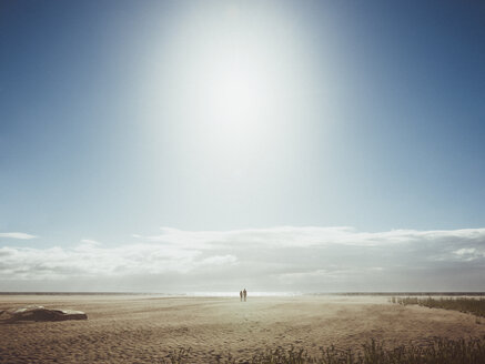 Auto im Strand vergraben gegen den Himmel an einem sonnigen Tag, Venice Beach, Los Angeles, Kalifornien, USA - FSIF01808